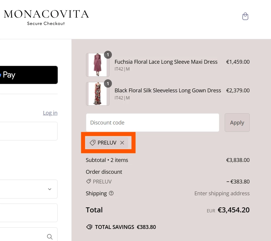 Monacovita verified Coupon code PRELUV